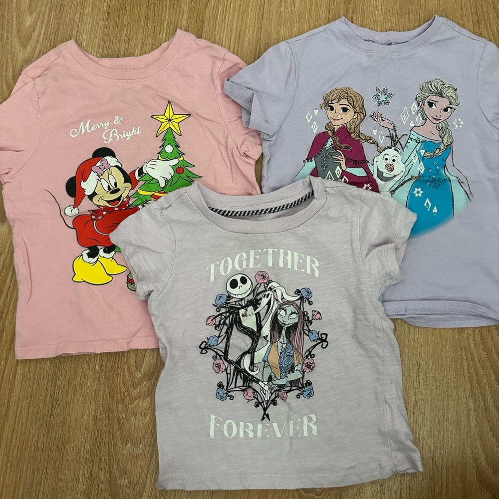 Old Navy Disney T-Shirt Trio in Pink and Gray